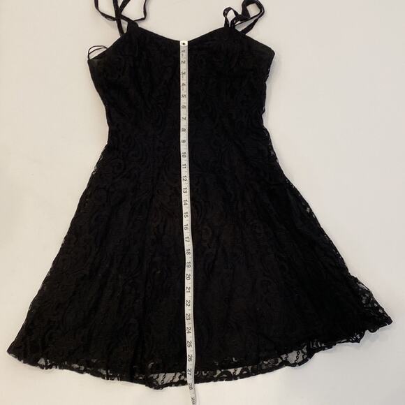 All That Jazz Vintage 90’s Black Lace Mini Dress Sz 2 Nylon Rayon Lined Zipper - Picture 9 of 12